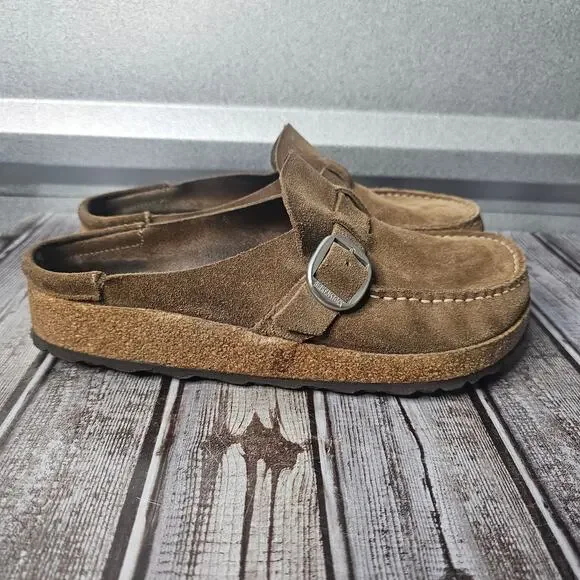 Birkenstock Buckley suede leather slip on clogs mules slides women's size 38 - Picture 2 of 8